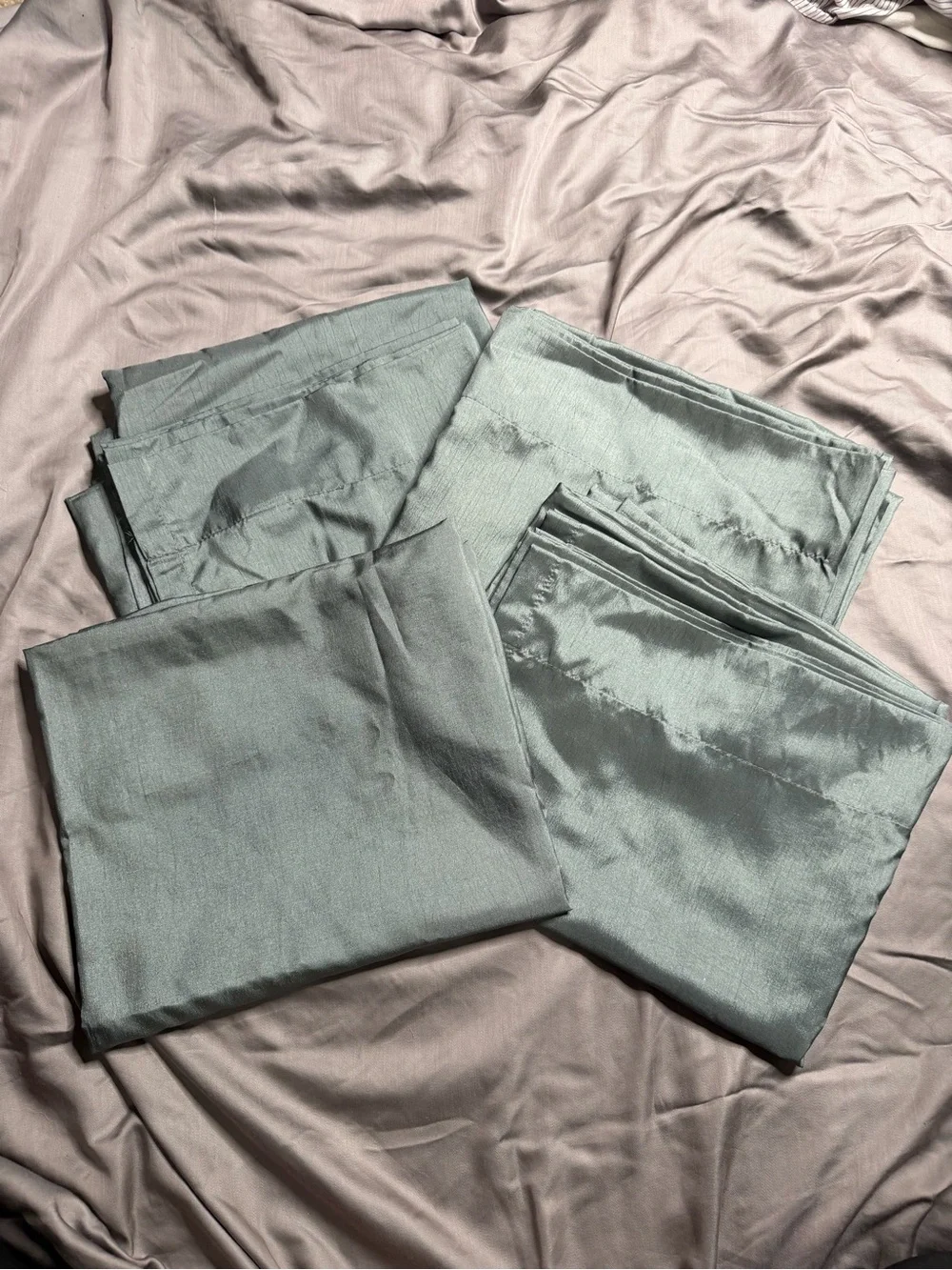 Gray Drapery 4 Panel Set - Elegant Curtain Fabric